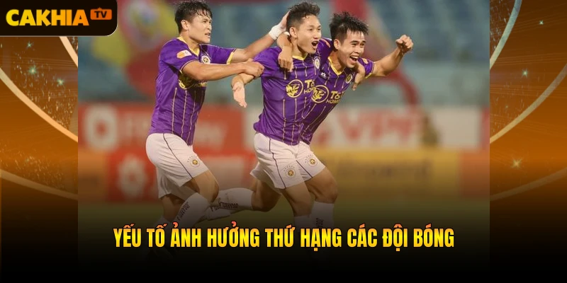 Yếu tố ảnh hưởng thứ hạng các đội bóng